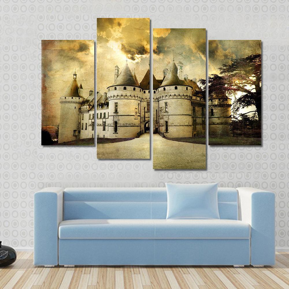 Chaumont Castle Canvas Wall Art-4 Pop-Gallery Wrap-50" x 32"-Tiaracle