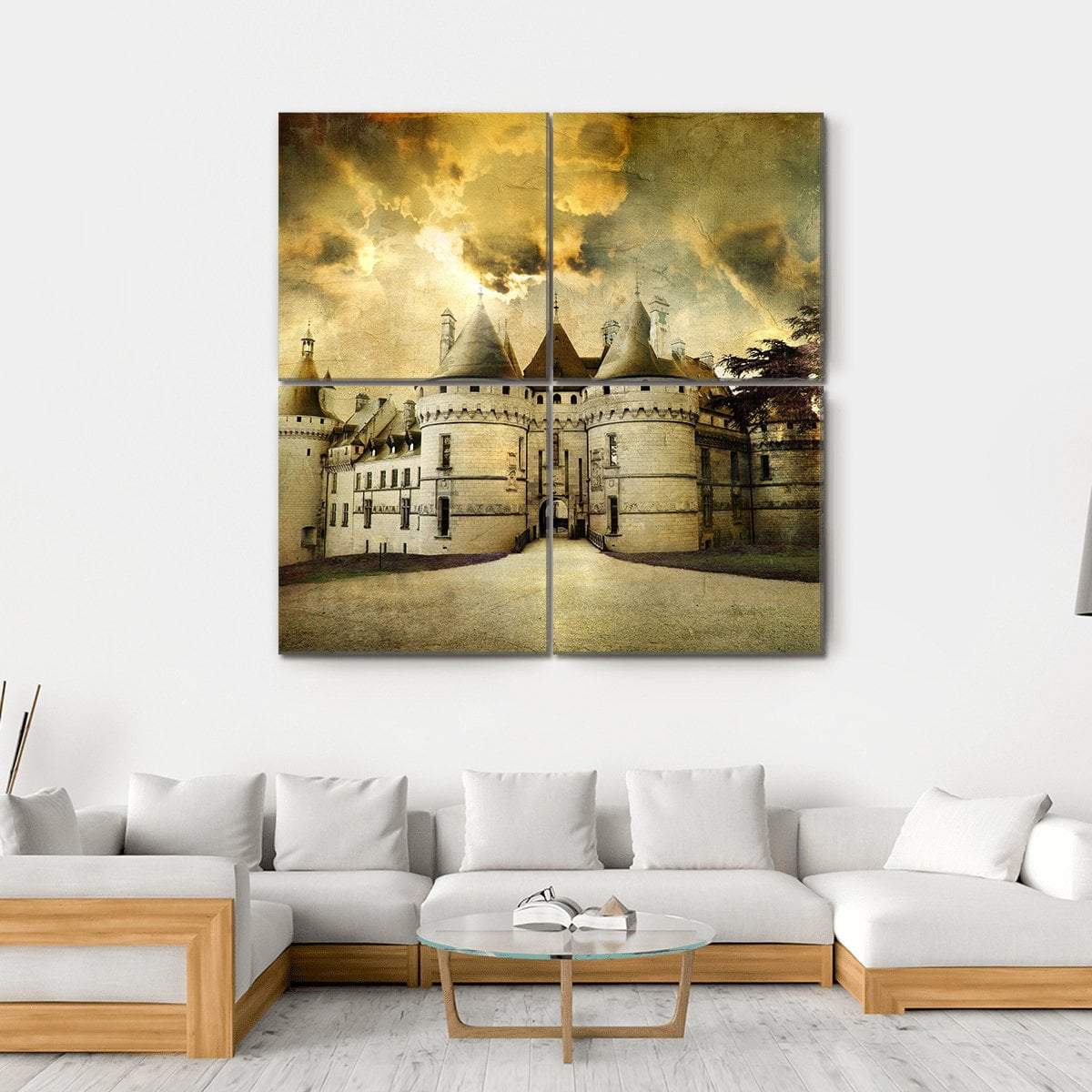Chaumont Castle Canvas Wall Art-4 Square-Gallery Wrap-17" x 17"-Tiaracle