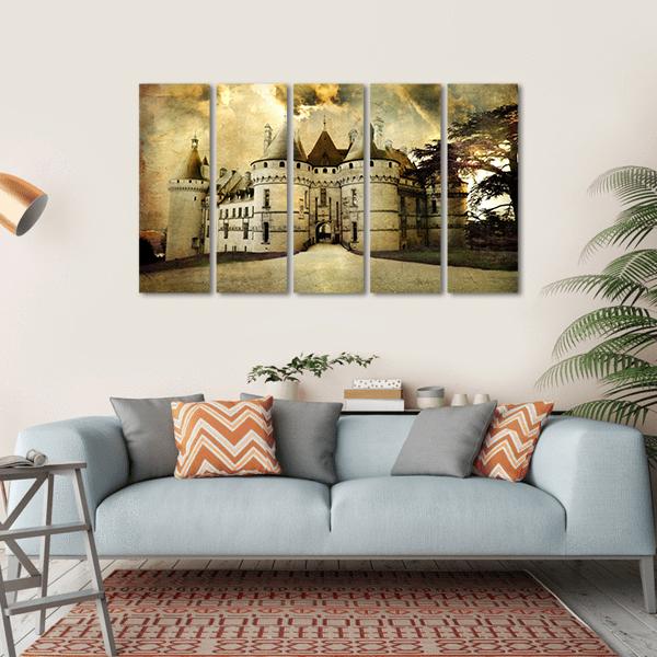 Chaumont Castle Canvas Wall Art-5 Horizontal-Gallery Wrap-22" x 12"-Tiaracle