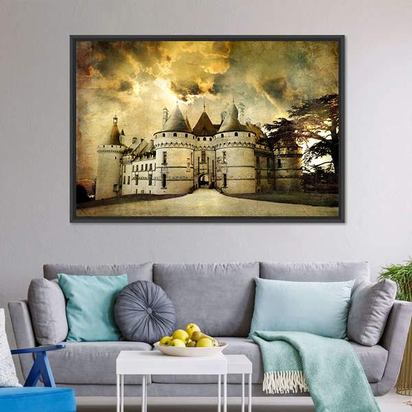 Chaumont Castle Canvas Wall Art-1 Piece-Floating Frame-24" x 16"-Tiaracle