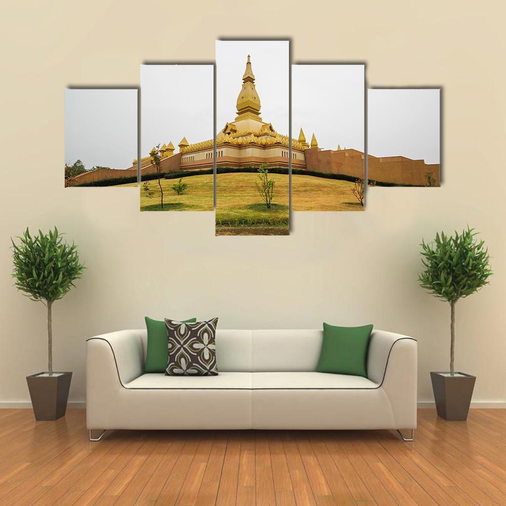Chedi Maha Mongkol Bua Canvas Wall Art-5 Star-Gallery Wrap-62" x 32"-Tiaracle