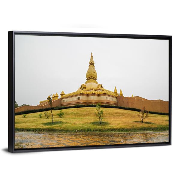 Chedi Maha Mongkol Bua Canvas Wall Art-3 Horizontal-Gallery Wrap-25" x 16"-Tiaracle