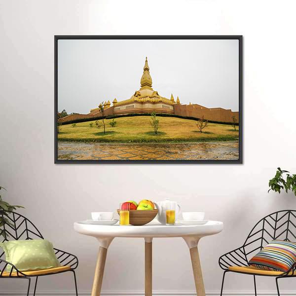 Chedi Maha Mongkol Bua Canvas Wall Art-1 Piece-Floating Frame-24" x 16"-Tiaracle