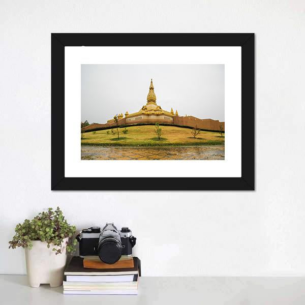 Chedi Maha Mongkol Bua Canvas Wall Art-3 Horizontal-Gallery Wrap-25" x 16"-Tiaracle