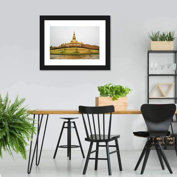 Chedi Maha Mongkol Bua Canvas Wall Art-3 Horizontal-Gallery Wrap-25" x 16"-Tiaracle