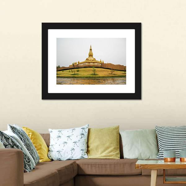 Chedi Maha Mongkol Bua Canvas Wall Art-1 Piece-Framed Print-20" x 16"-Tiaracle