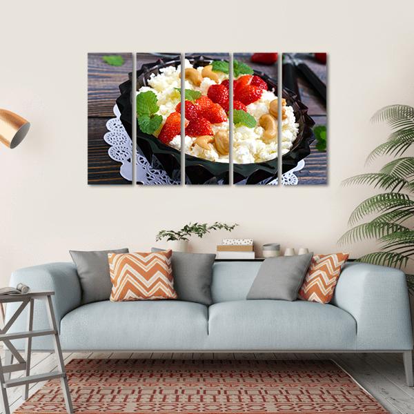 Cheese With Strawberries &amp; Nuts Canvas Wall Art-5 Horizontal-Gallery Wrap-22" x 12"-Tiaracle