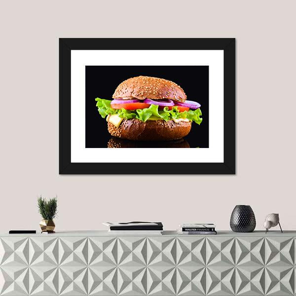 Cheeseburger Canvas Wall Art-3 Horizontal-Gallery Wrap-25" x 16"-Tiaracle