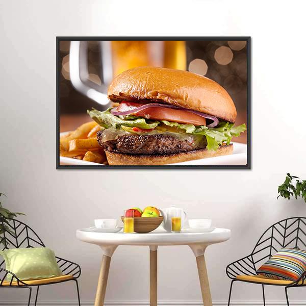 Cheeseburger Canvas Wall Art-3 Horizontal-Gallery Wrap-25" x 16"-Tiaracle