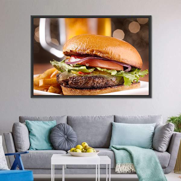 Cheeseburger Canvas Wall Art-3 Horizontal-Gallery Wrap-25" x 16"-Tiaracle