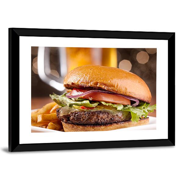 Cheeseburger Canvas Wall Art-3 Horizontal-Gallery Wrap-25" x 16"-Tiaracle