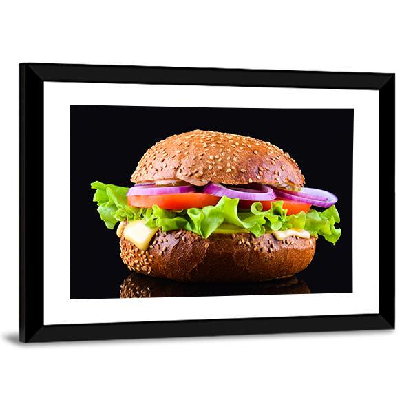 Cheeseburger Canvas Wall Art-3 Horizontal-Gallery Wrap-25" x 16"-Tiaracle