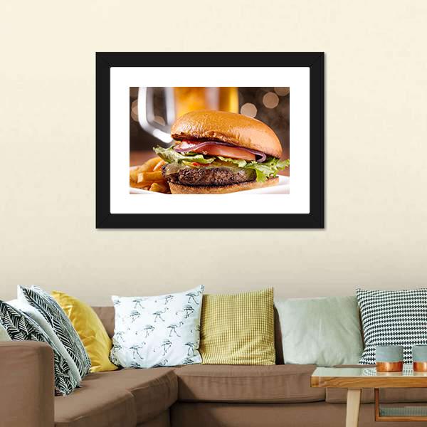 Cheeseburger Canvas Wall Art-3 Horizontal-Gallery Wrap-25" x 16"-Tiaracle