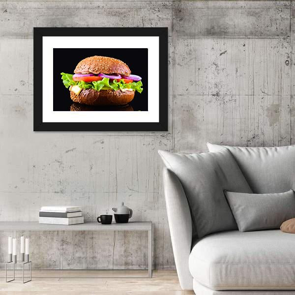 Cheeseburger Canvas Wall Art-3 Horizontal-Gallery Wrap-25" x 16"-Tiaracle