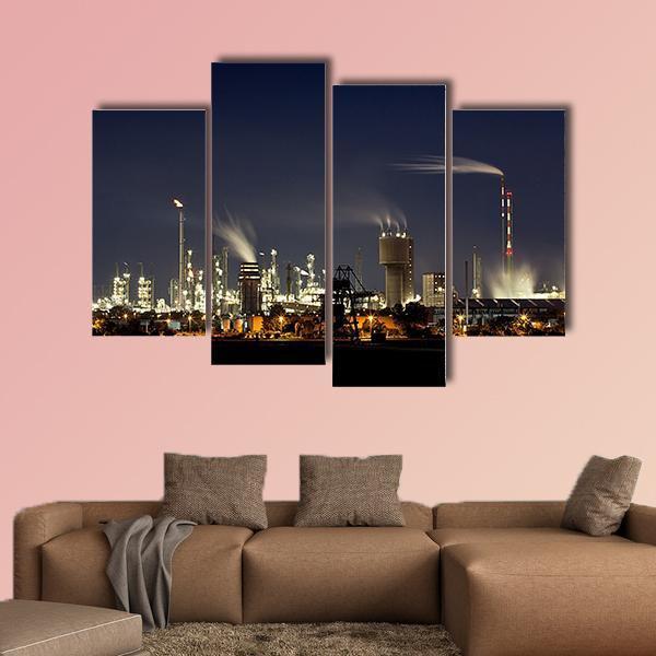 Chemical Factory In Ludwigshafen Canvas Wall Art-4 Pop-Gallery Wrap-50" x 32"-Tiaracle