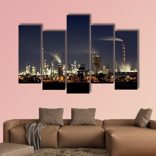 Chemical Factory In Ludwigshafen Canvas Wall Art-5 Pop-Gallery Wrap-47" x 32"-Tiaracle