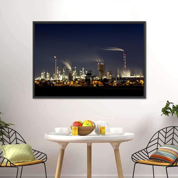 Chemical Factory In Ludwigshafen Canvas Wall Art-3 Horizontal-Gallery Wrap-25" x 16"-Tiaracle