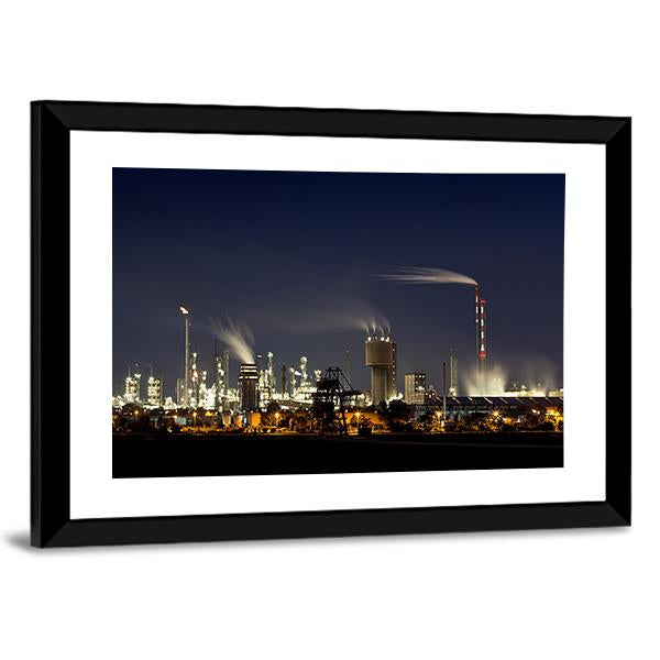Chemical Factory In Ludwigshafen Canvas Wall Art-3 Horizontal-Gallery Wrap-25" x 16"-Tiaracle