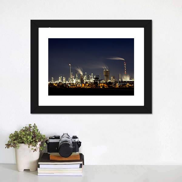 Chemical Factory In Ludwigshafen Canvas Wall Art-1 Piece-Framed Print-20" x 16"-Tiaracle