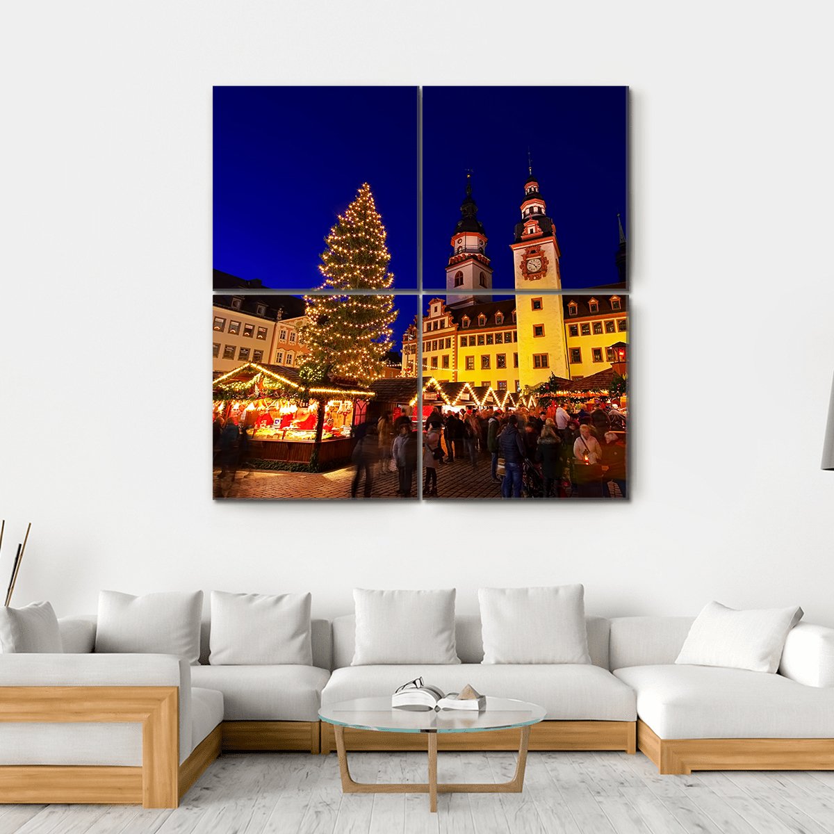 Chemnitz Christmas Market Canvas Wall Art-4 Square-Gallery Wrap-17" x 17"-Tiaracle