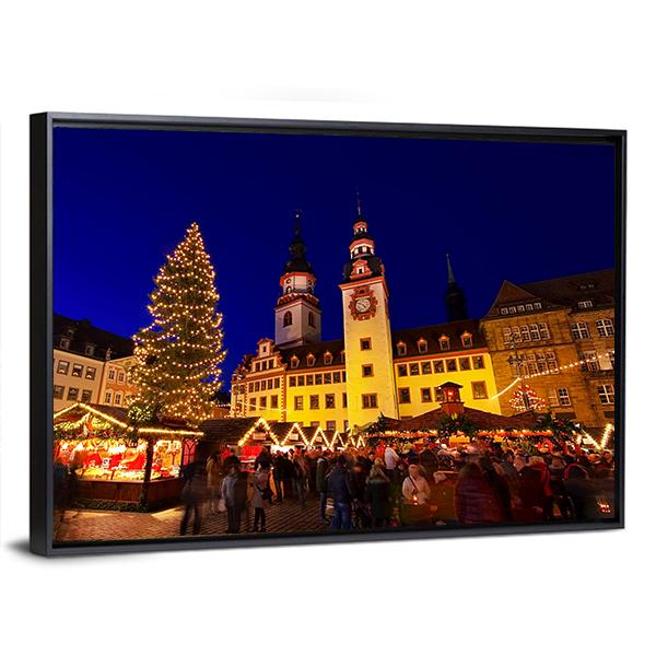 Chemnitz Christmas Market Canvas Wall Art-3 Horizontal-Gallery Wrap-25" x 16"-Tiaracle