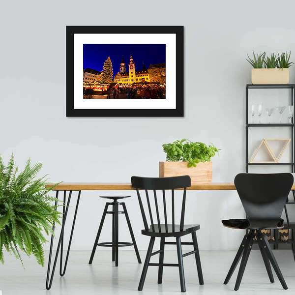 Chemnitz Christmas Market Canvas Wall Art-3 Horizontal-Gallery Wrap-25" x 16"-Tiaracle