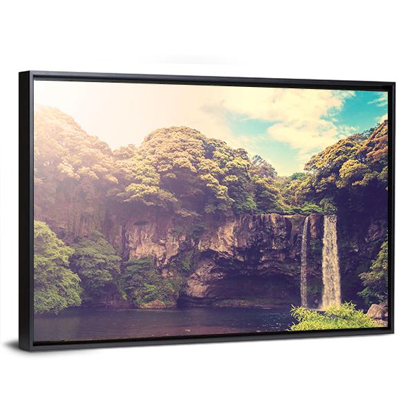 Cheonjiyeon Waterfall Canvas Wall Art-3 Horizontal-Gallery Wrap-25" x 16"-Tiaracle