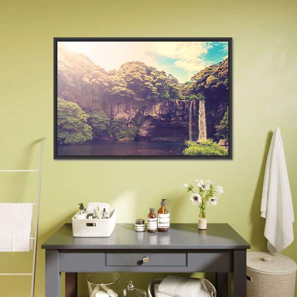 Cheonjiyeon Waterfall Canvas Wall Art-3 Horizontal-Gallery Wrap-25" x 16"-Tiaracle