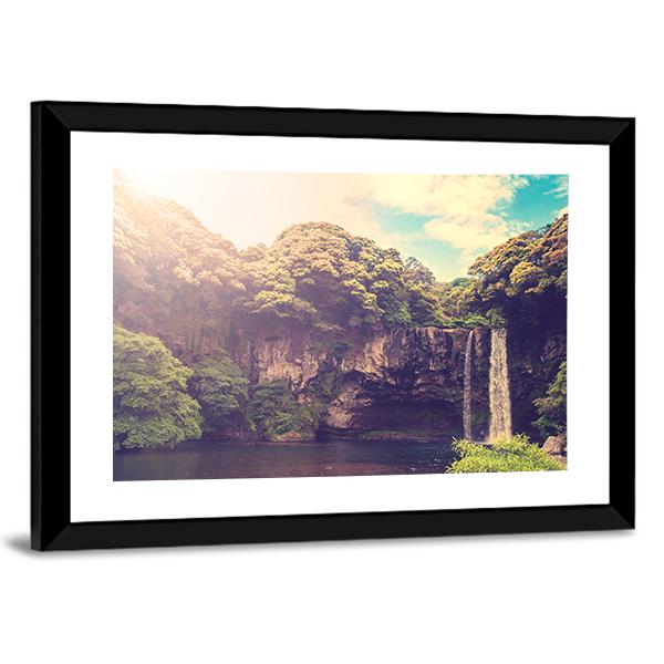 Cheonjiyeon Waterfall Canvas Wall Art-3 Horizontal-Gallery Wrap-25" x 16"-Tiaracle