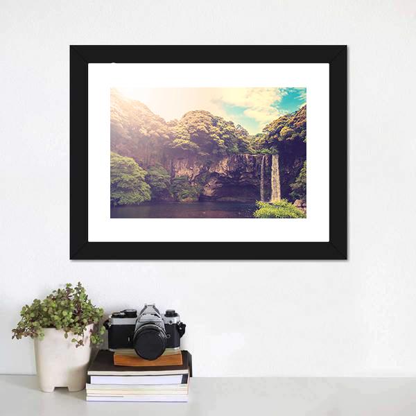 Cheonjiyeon Waterfall Canvas Wall Art-1 Piece-Framed Print-20" x 16"-Tiaracle
