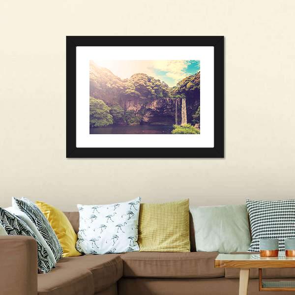 Cheonjiyeon Waterfall Canvas Wall Art-3 Horizontal-Gallery Wrap-25" x 16"-Tiaracle