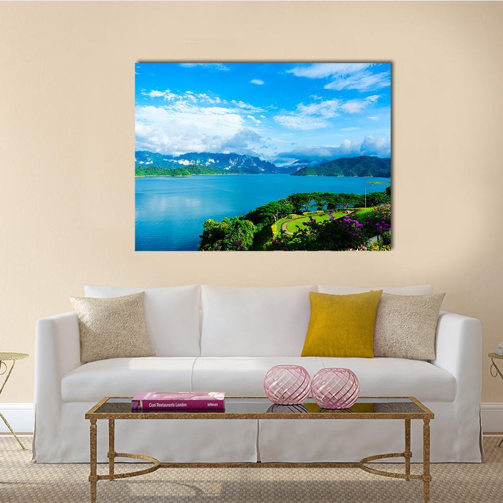 Cheow Lan Dam Canvas Wall Art-1 Piece-Gallery Wrap-48" x 32"-Tiaracle