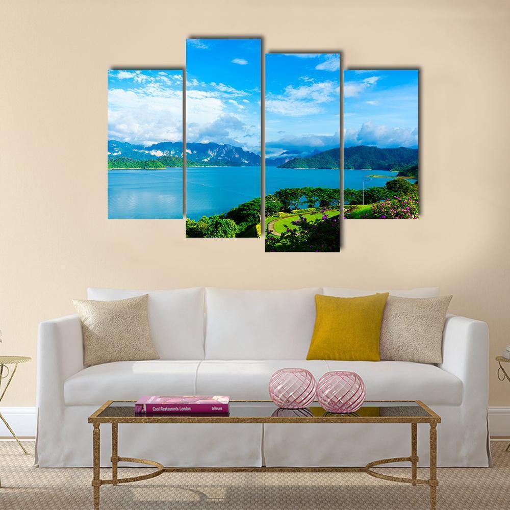 Cheow Lan Dam Canvas Wall Art-4 Pop-Gallery Wrap-50" x 32"-Tiaracle