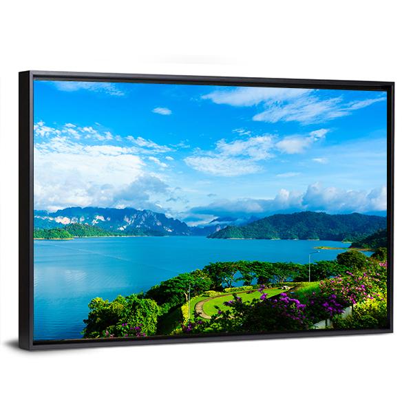 Cheow Lan Dam Canvas Wall Art-3 Horizontal-Gallery Wrap-25" x 16"-Tiaracle
