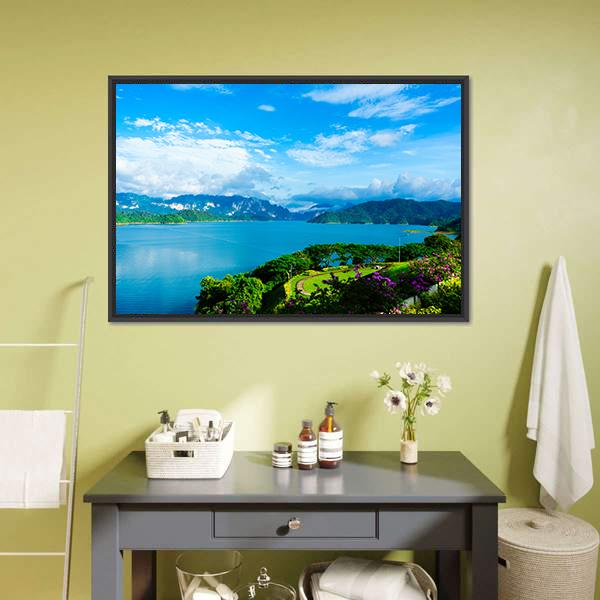 Cheow Lan Dam Canvas Wall Art-3 Horizontal-Gallery Wrap-25" x 16"-Tiaracle