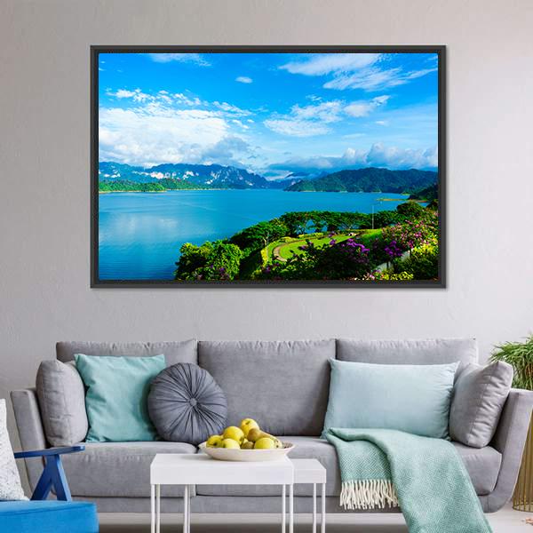 Cheow Lan Dam Canvas Wall Art-3 Horizontal-Gallery Wrap-25" x 16"-Tiaracle