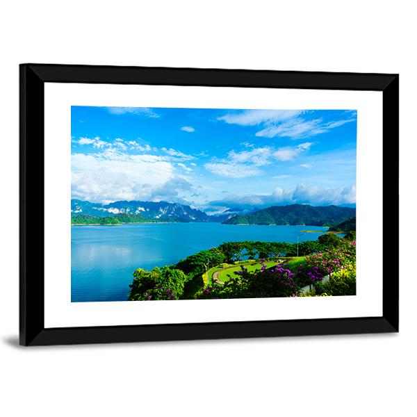 Cheow Lan Dam Canvas Wall Art-3 Horizontal-Gallery Wrap-25" x 16"-Tiaracle