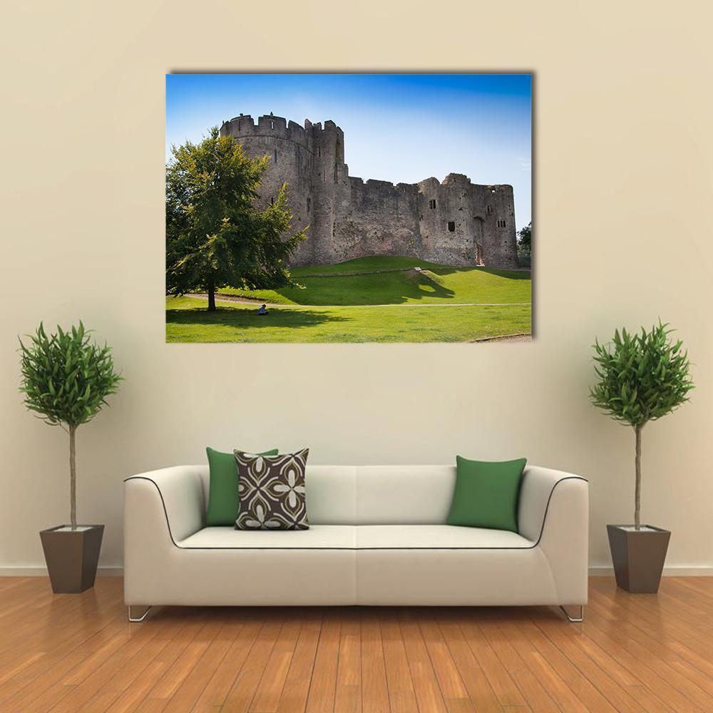 Chepstow Castle Canvas Wall Art-1 Piece-Gallery Wrap-48" x 32"-Tiaracle