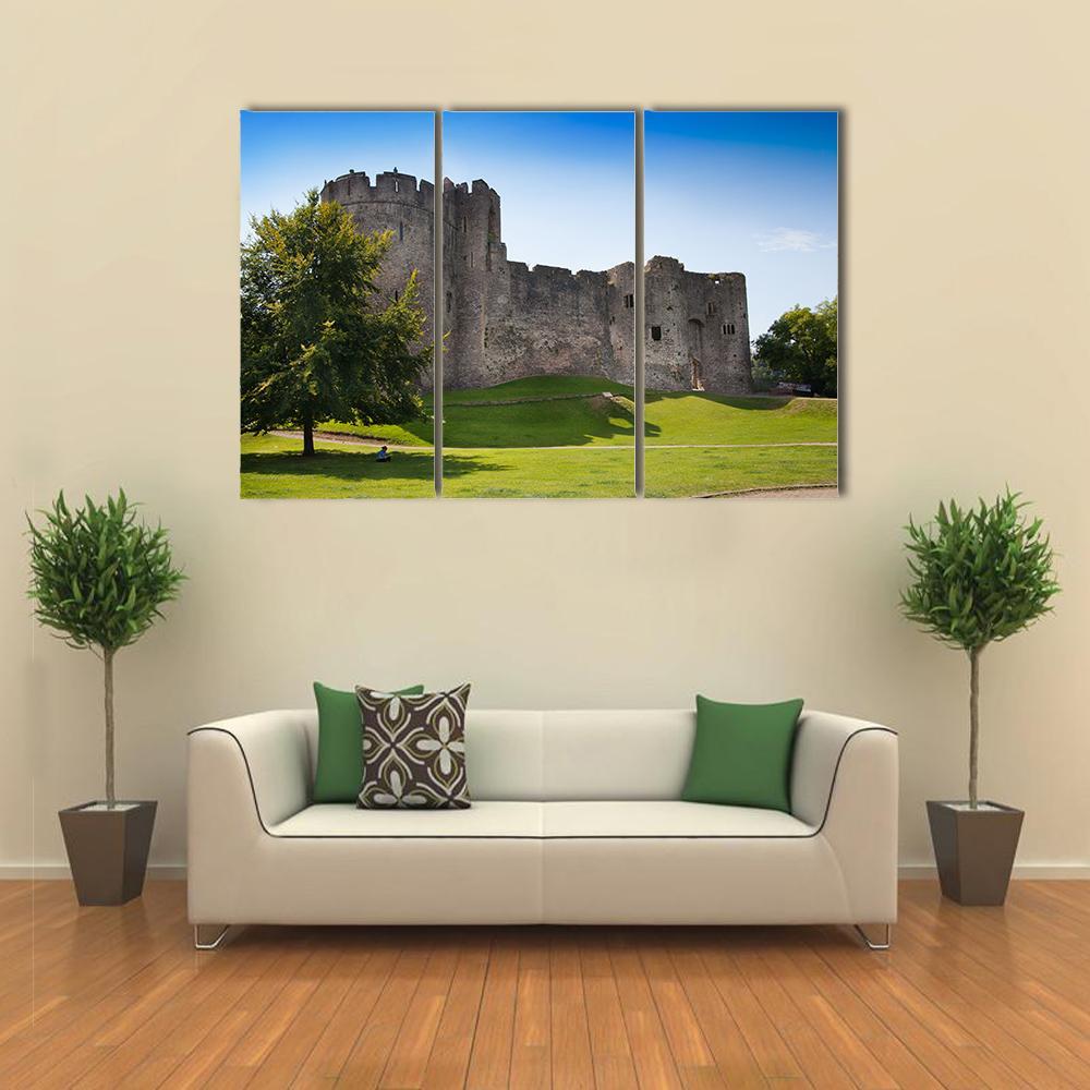 Chepstow Castle Canvas Wall Art-3 Horizontal-Gallery Wrap-37" x 24"-Tiaracle