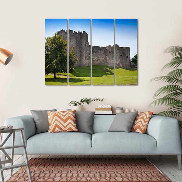 Chepstow Castle Canvas Wall Art-4 Horizontal-Gallery Wrap-34" x 24"-Tiaracle