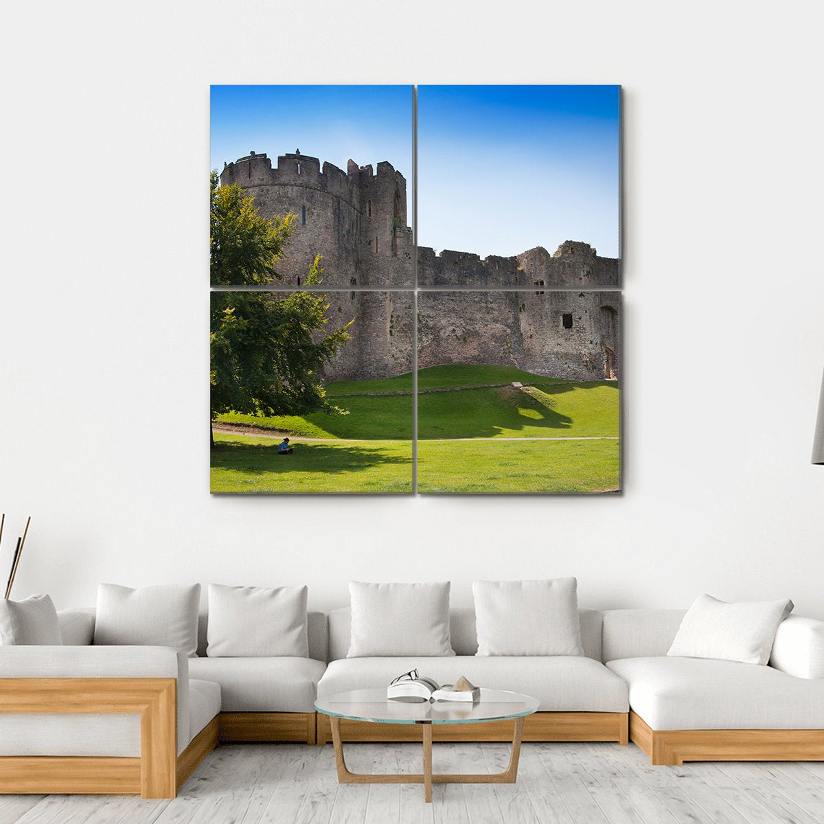 Chepstow Castle Canvas Wall Art-4 Square-Gallery Wrap-17" x 17"-Tiaracle