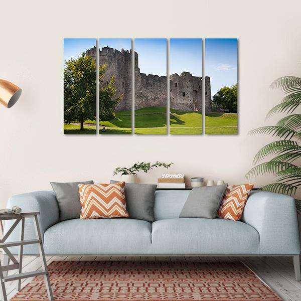 Chepstow Castle Canvas Wall Art-5 Horizontal-Gallery Wrap-22" x 12"-Tiaracle