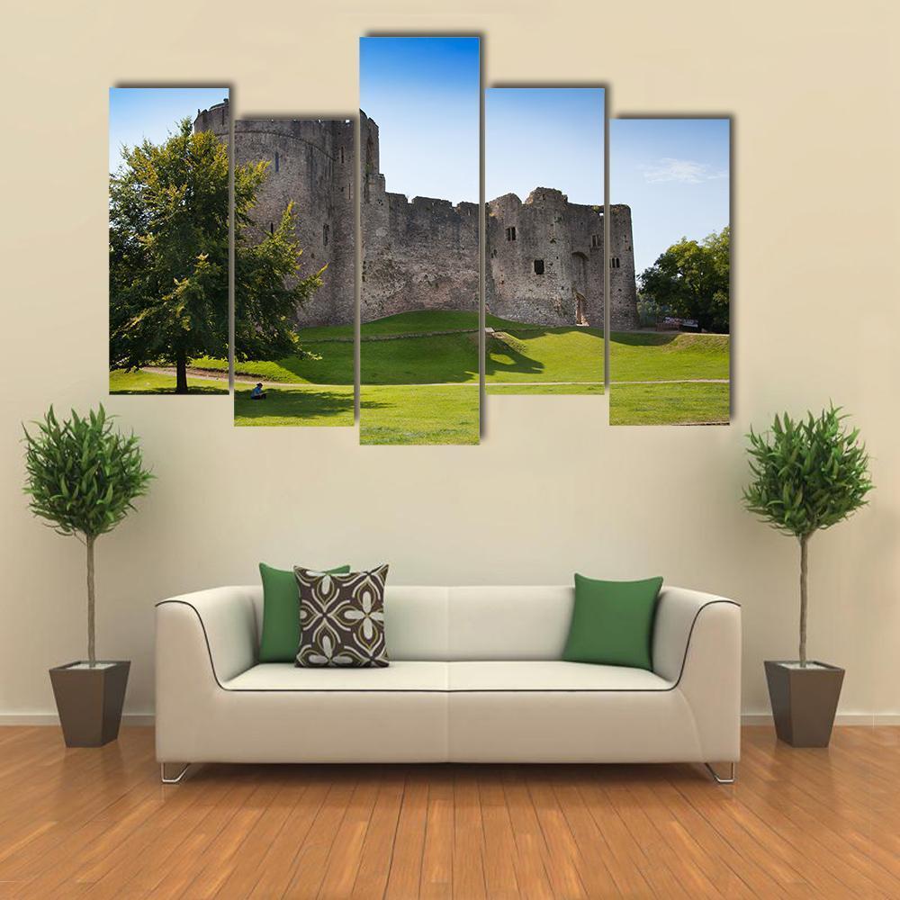 Chepstow Castle Canvas Wall Art-5 Pop-Gallery Wrap-47" x 32"-Tiaracle