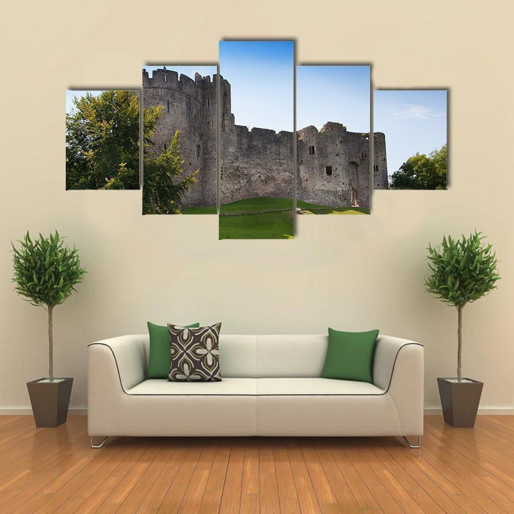 Chepstow Castle Canvas Wall Art-5 Star-Gallery Wrap-62" x 32"-Tiaracle