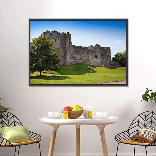 Chepstow Castle Canvas Wall Art-3 Horizontal-Gallery Wrap-25" x 16"-Tiaracle