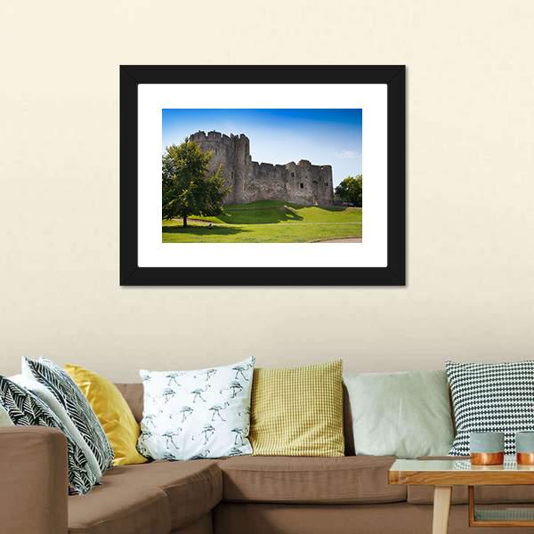 Chepstow Castle Canvas Wall Art-3 Horizontal-Gallery Wrap-25" x 16"-Tiaracle