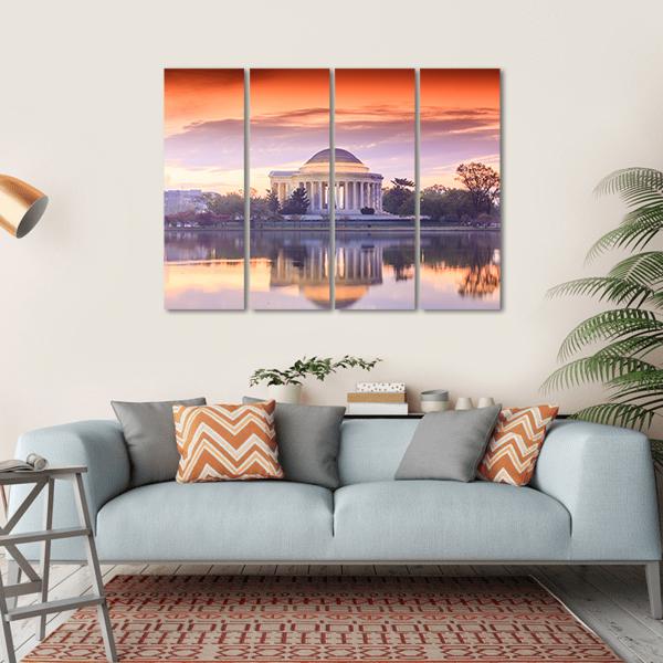 Thomas Jefferson Memorial Canvas Wall Art-4 Horizontal-Gallery Wrap-34" x 24"-Tiaracle