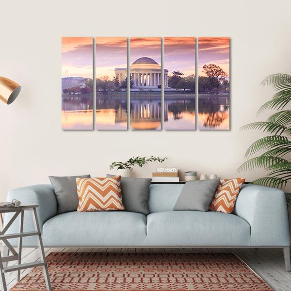Thomas Jefferson Memorial Canvas Wall Art-5 Horizontal-Gallery Wrap-22" x 12"-Tiaracle