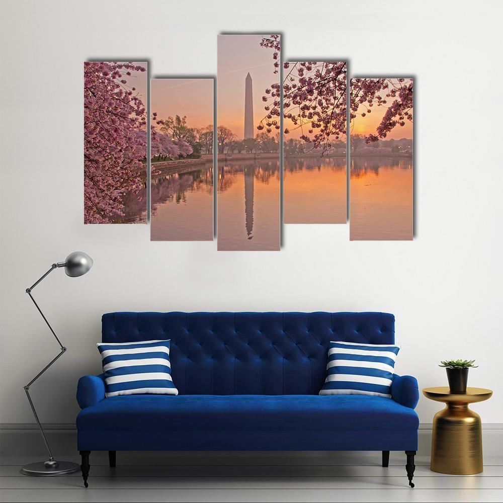 Cherry Blossom Festival Canvas Wall Art-5 Pop-Gallery Wrap-47" x 32"-Tiaracle