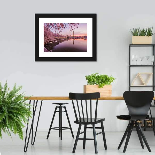 Cherry Blossoms In Peak Bloom Canvas Wall Art-3 Horizontal-Gallery Wrap-25" x 16"-Tiaracle